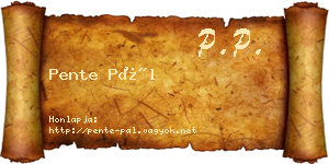 Pente Pál névjegykártya